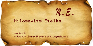 Milosevits Etelka névjegykártya