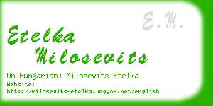 etelka milosevits business card